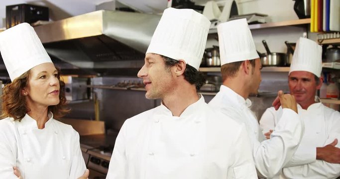 Group of chef talking 