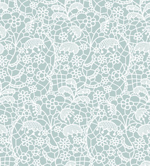 Lace seamless pattern with flowers