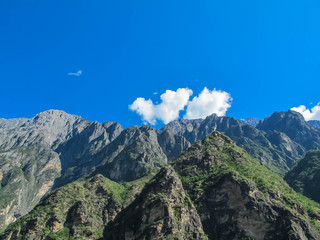 Mountain at Tiger Leaping Gorge. Located 60 kilometers north of Lijiang City, Yunnan Province, China.