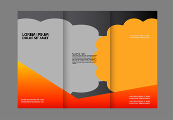 Black and orange template for advertising brochure
