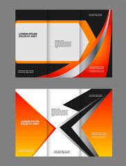 Vector empty tri-fold brochure print template design, trifold booklet or flyer
