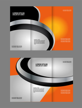 Brochure mock up design template for business, education, advertisement. Trifold booklet editable printable vector illustration. 
