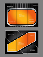 Obraz premium Business tri-fold flyer template, corporate brochure or cover design 
