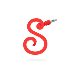 S letter logo formed by jack cable.