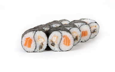 Japanese rolls on white