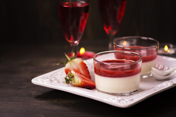 Italian panna cotta dessert