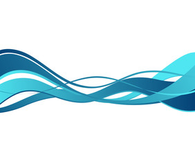 Abstract blue color wave design element. 