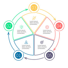 Outline infographic pie chart