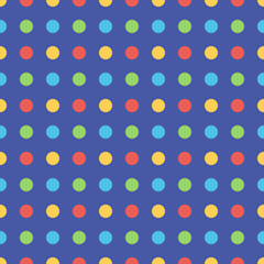 Cute colorful polka dots seamless pattern background.