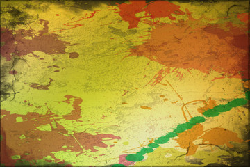 Splashes of colour on yellow