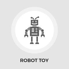 Robot toy vector flat icon