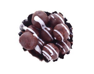 Chocolate cookies /biscuit balls with milk and chocolate ganache