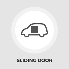 Car sliding door icon flat