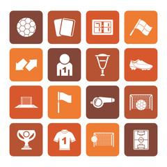 Flat football, soccer and sport icons - vector icon set