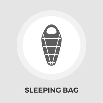 Sleeping bag vector flat icon