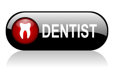 dentist black web banner 3d rendering icon