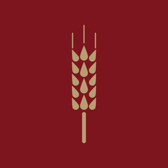 The spica icon. Wheat symbol. Flat