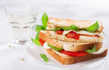 Healthy homemade caprese sandwich