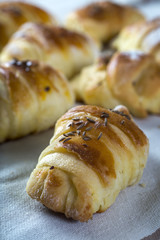 Mini croissants filled with cheese