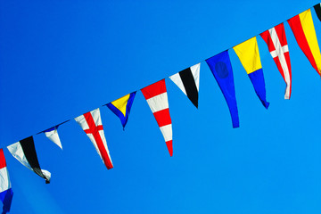 Navy ship signal flags.