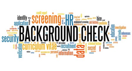 Background check - word cloud concept