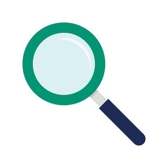 Flat icon magnifying glass. Vector illustration.