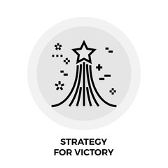 Strategy For Victory Line Icon