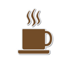 Cup of hot drink. Coffee cup icon isolated on white background. Vector illustration.