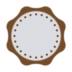 Badge or label blank template isolated on white background. Sticker design element. Vector illustration.