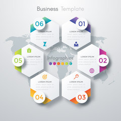 Vector illustration infographics six options.