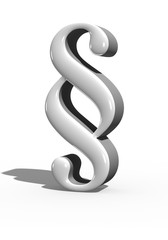 Paragraphen Symbol, freigestellt 3D