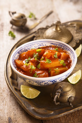 Potato curry with coconut and tomatoes