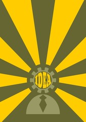 Silhouette of the head, brain. Process of human thinking.