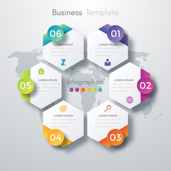 Vector illustration infographics six options.