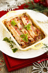 Pork bake with bacon and spices