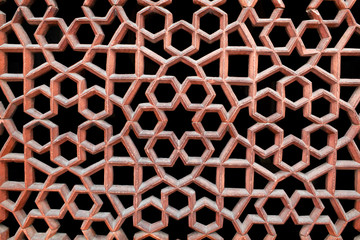 Stone grating at Humayun's Tomb in New Delhi, India