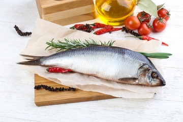 Herring with onion and rosemary