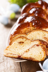 Sweet homemade bread with nuts and marmalade