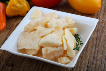Parmesan cheese pieces