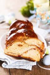 Sweet homemade bread with nuts and marmalade