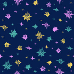 Vector seamless stars pattern