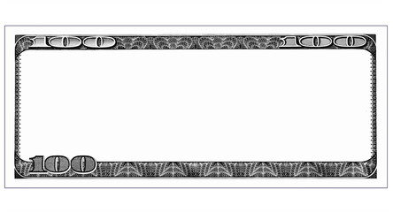 100 Dollar Bill Front with copyspace, isolated for design