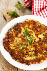 Swiss rosti on plate