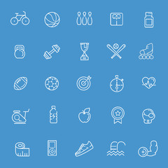 Outline web icon set - sport and fitness