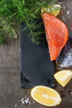 Salted salmon with dill
