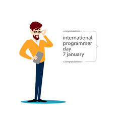 Vector flat simple friendly character isolated. Text message. Profession human icon. Person portrait.