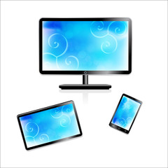 computer, tablet, phone, a set of vector