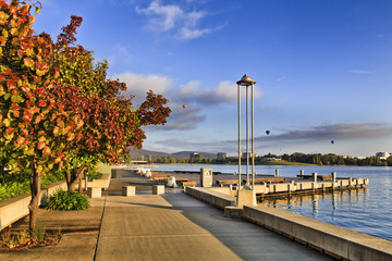 CAN Lake boardwalk red trees