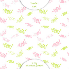 Seamless pattern  with the words sale