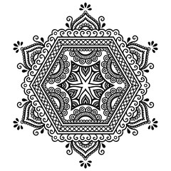 Vector henna tatoo mandala. Mehndi style.
